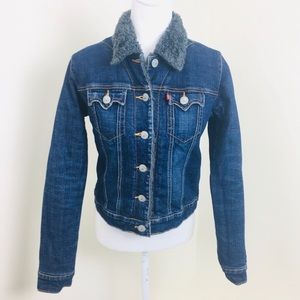 Levi's Sherpa Collared Denim Trucker Jean jacket